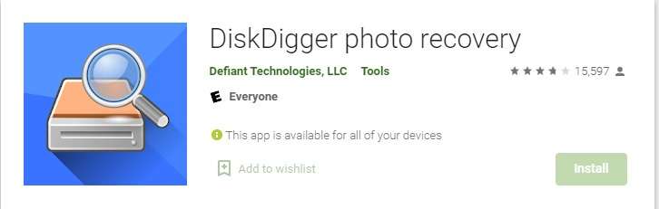 DiskDigger Photo Recovery App on PlayStore