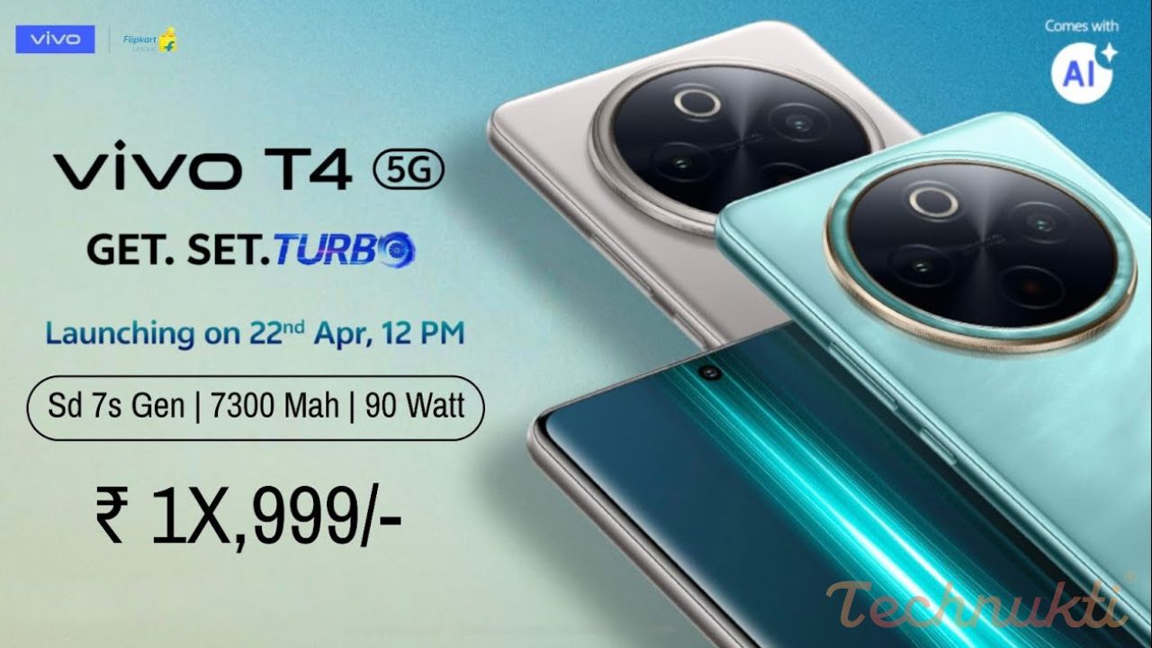 Vivo T4 5G: 7,300mAh - 90W Charging Launching in India on April 22