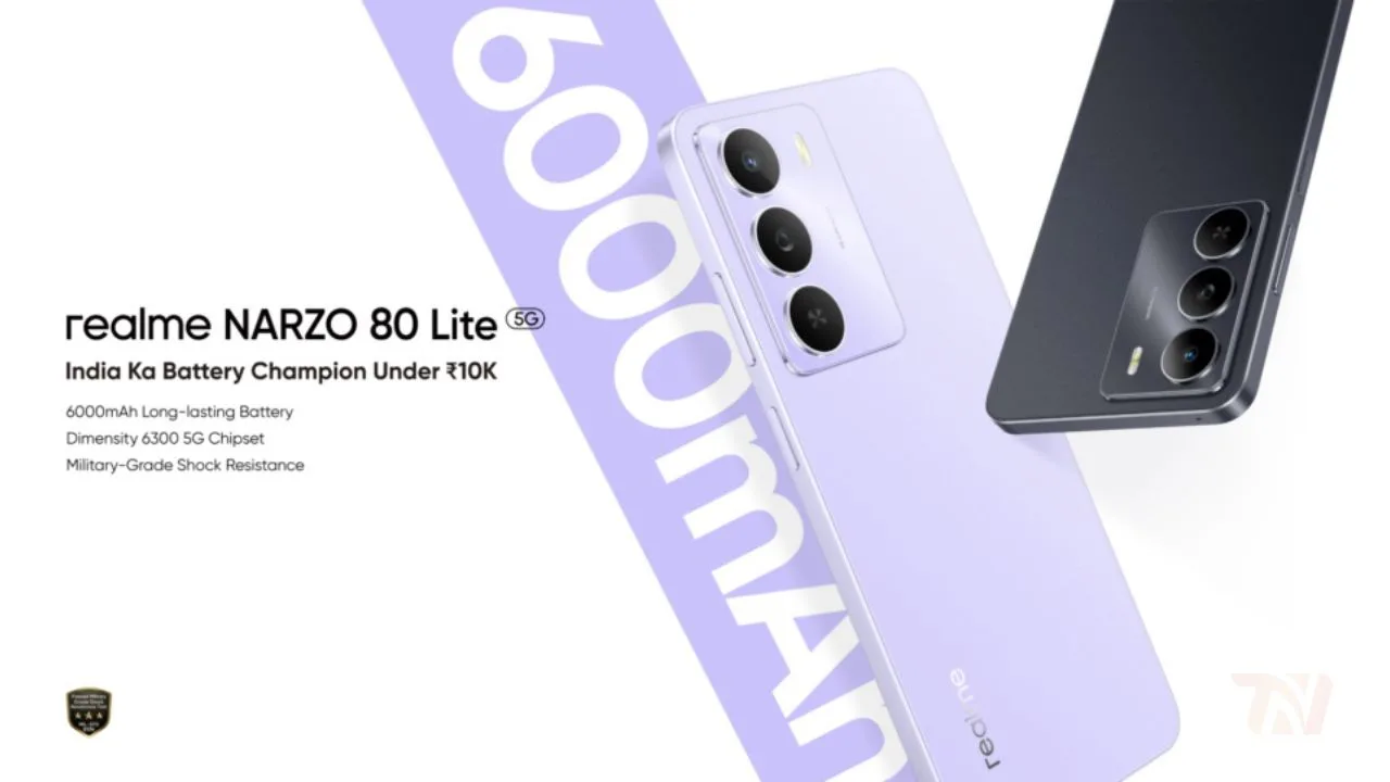 Realme Narzo 80 Lite 5G Leak: Dimensity 6300, Massive 6,000 mAh Battery & 50 MP Camera Revealed